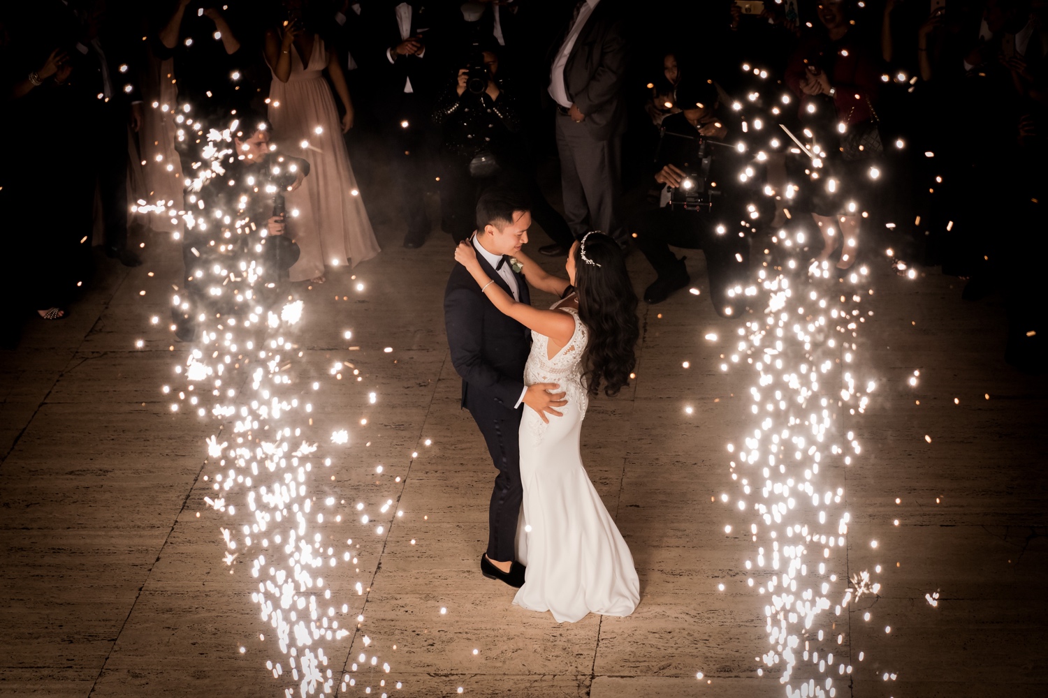 A first dance as a husband and wife during a wedding reception at Cipriani Wall Street in New York City. 