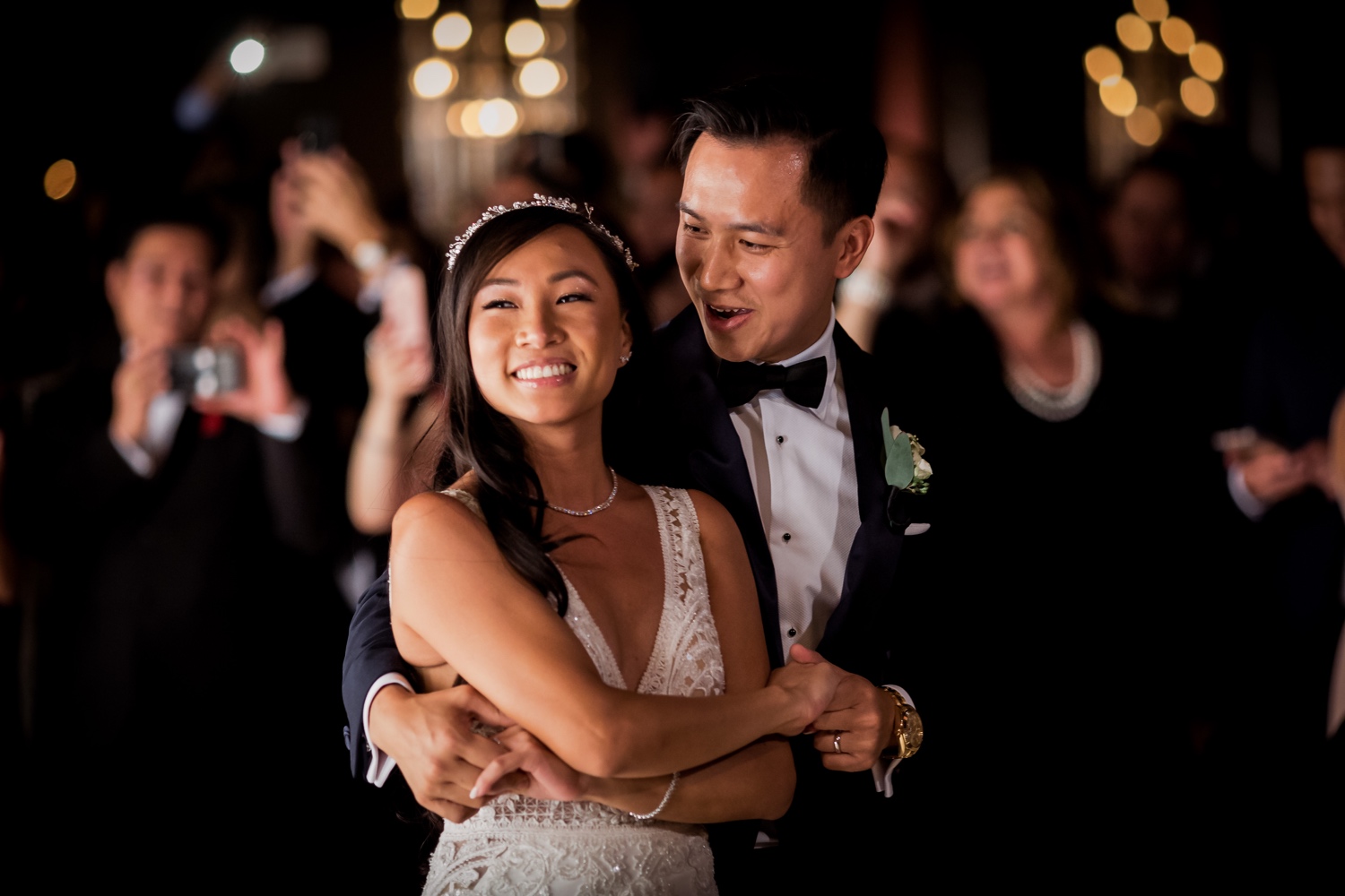 A first dance as a husband and wife during a wedding reception at Cipriani Wall Street in New York City.