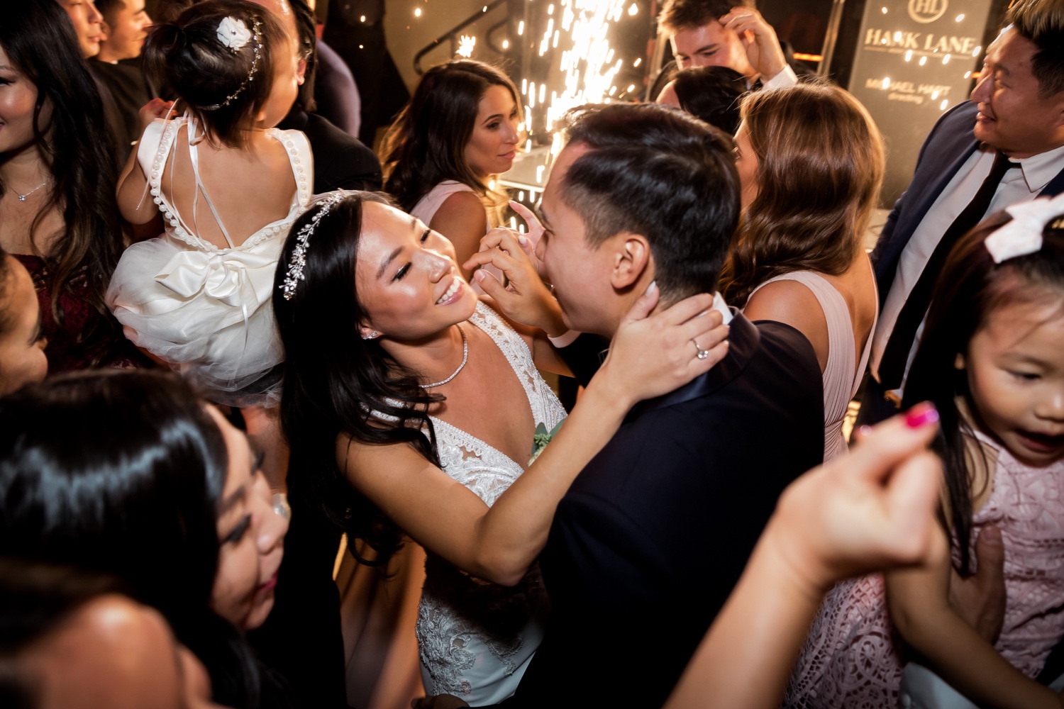 A newly wedded couple dancing as a husband and wife during a wedding reception at Cipriani Wall Street in New York City. Music by Hank Lane Band