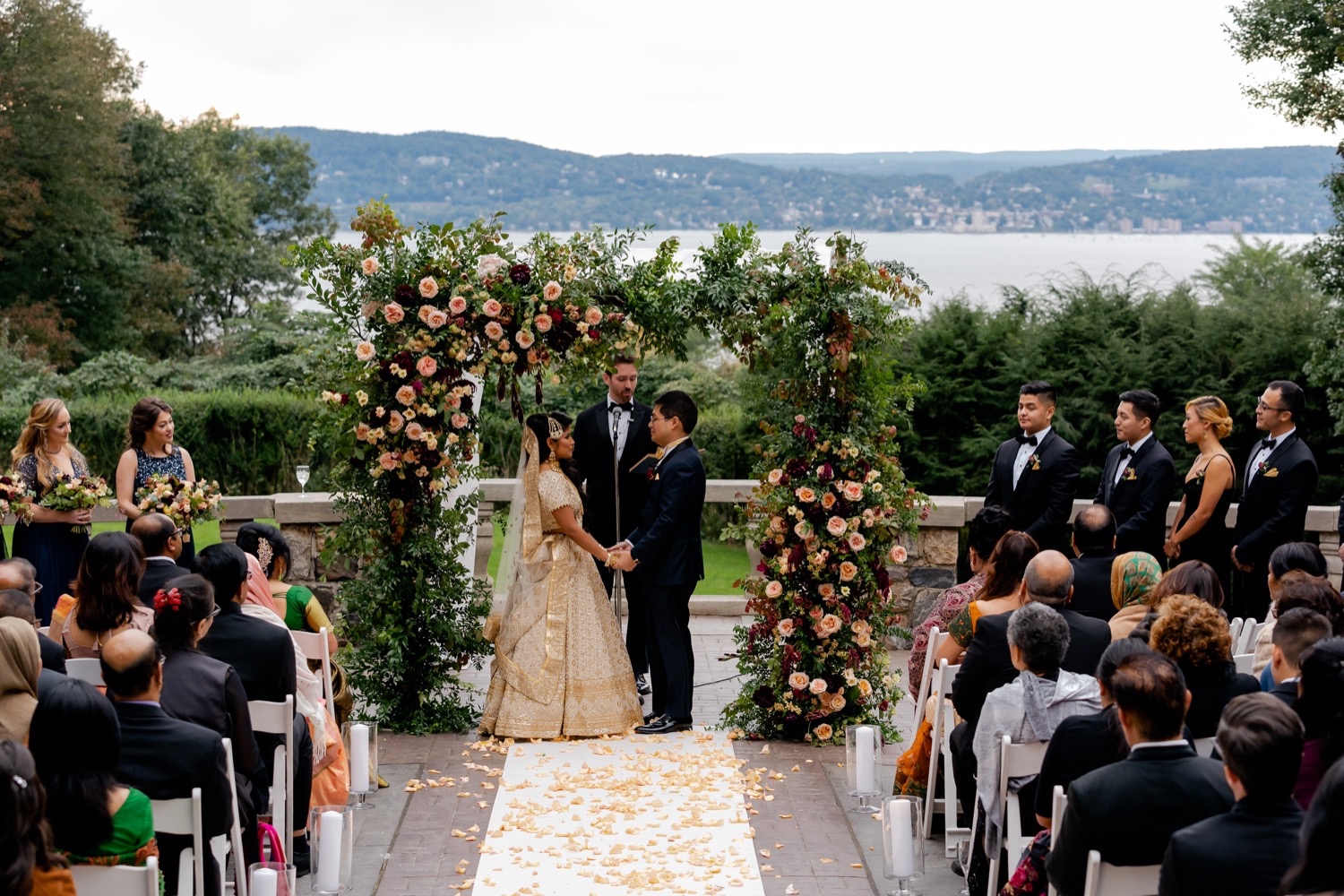 A wedding ceremony at the Tappan Hill Mansion. 