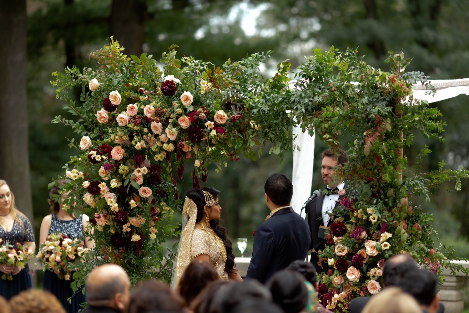 A wedding ceremony at the Tappan Hill Mansion. 