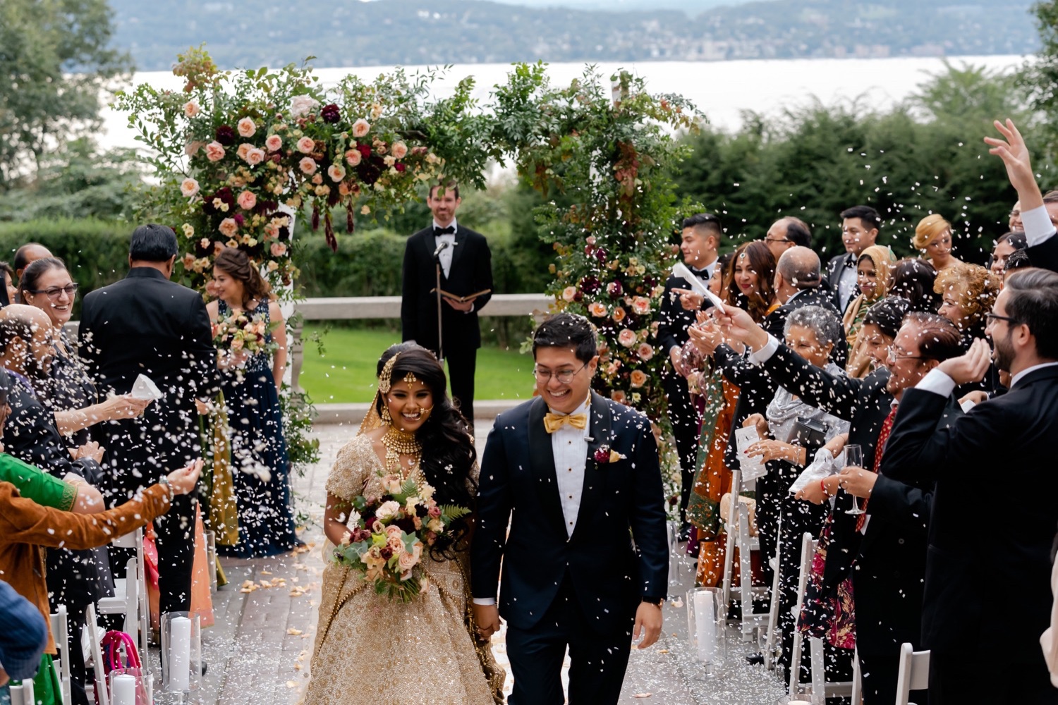 A wedding ceremony at the Tappan Hill Mansion. 