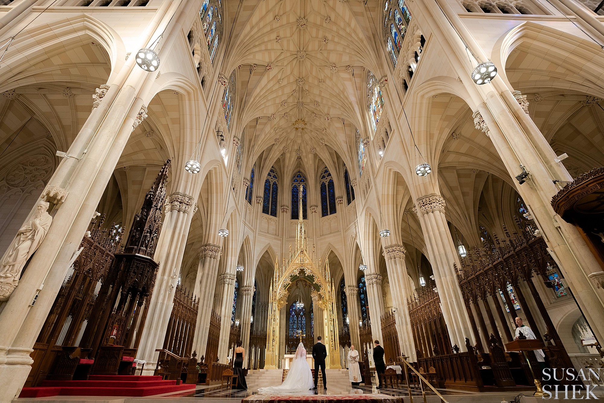 Ceremony at St Patricks Cathedral before the The Plaza Hotel Wedding Reception