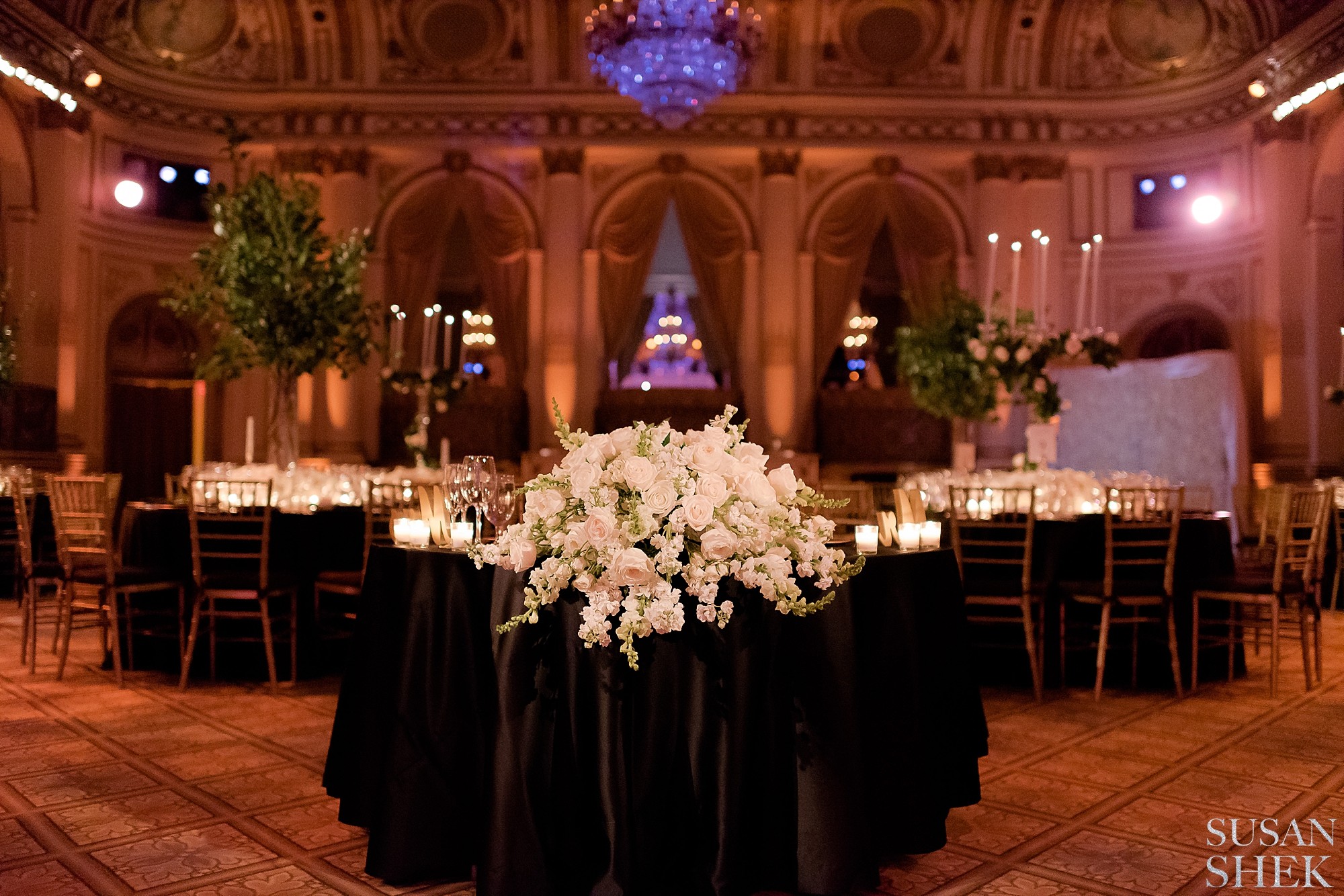 Flowers and decor by Ariston Flowers at The Plaza Hotel