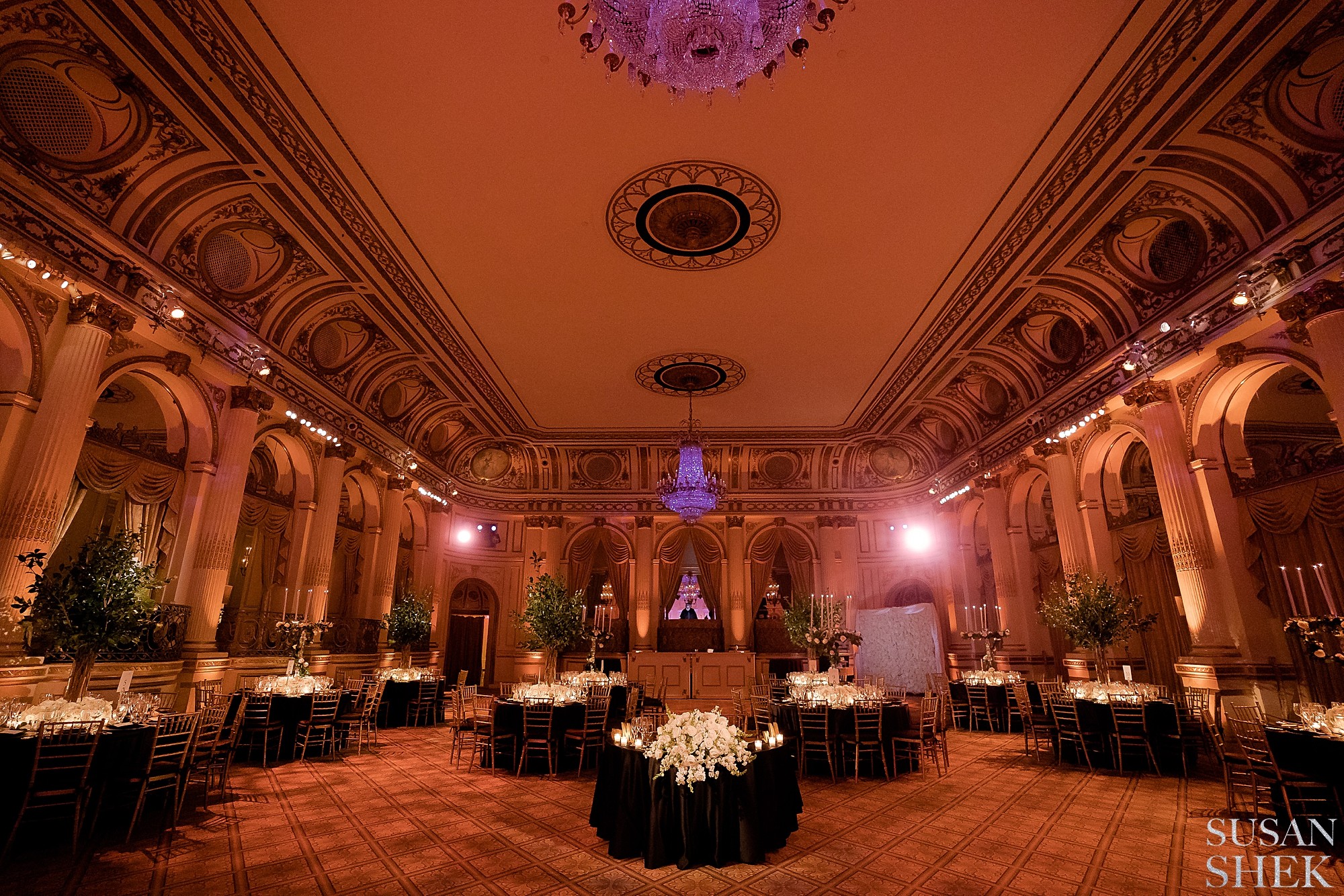 Flowers and decor by Ariston Flowers at The Plaza Hotel