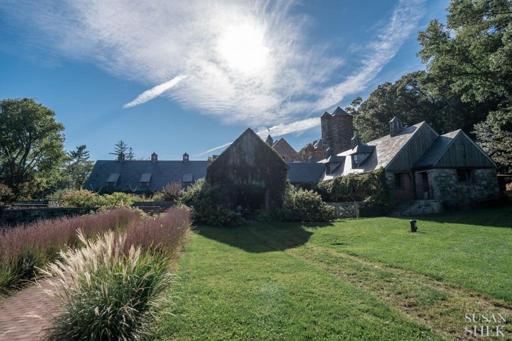 the path leading to blue hill stone barns