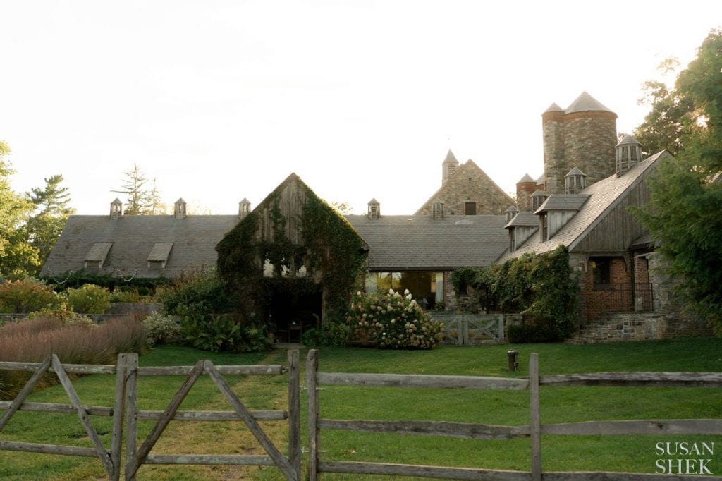 golden hour photo of the grounds of blue hill stone barns