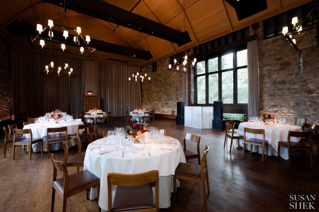 reception room wide shot at blue hill stone barns