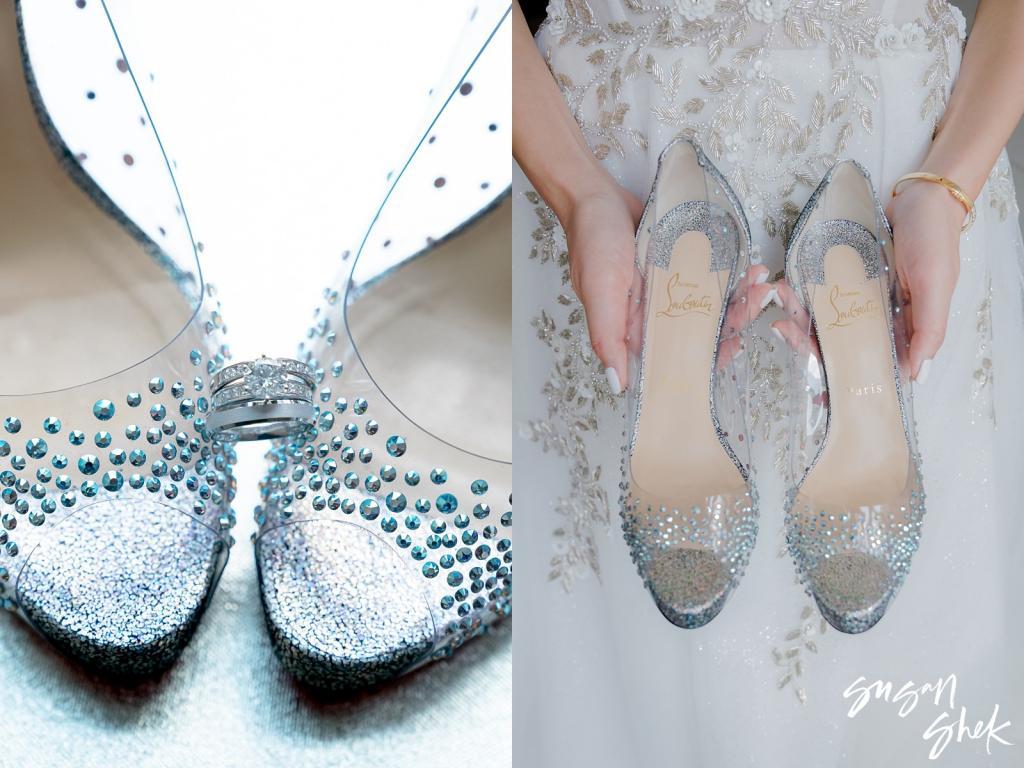 shoes by christian louboutin for her wedding at the rainbow room