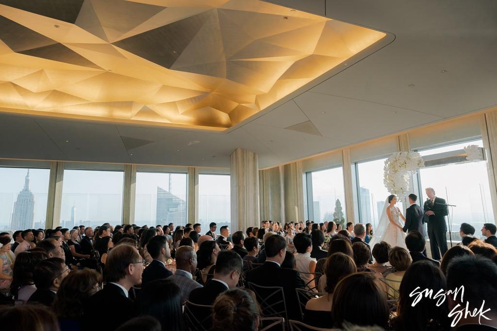 wedding ceremony details at the rainbow room
