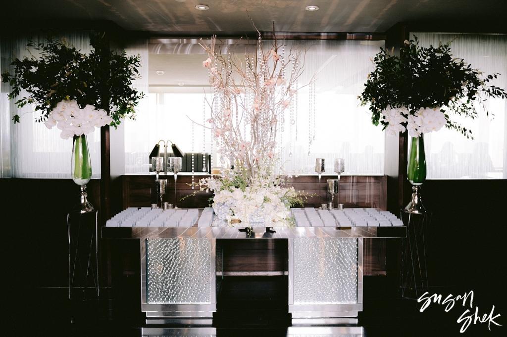 wedding escort card table details at the rainbow room