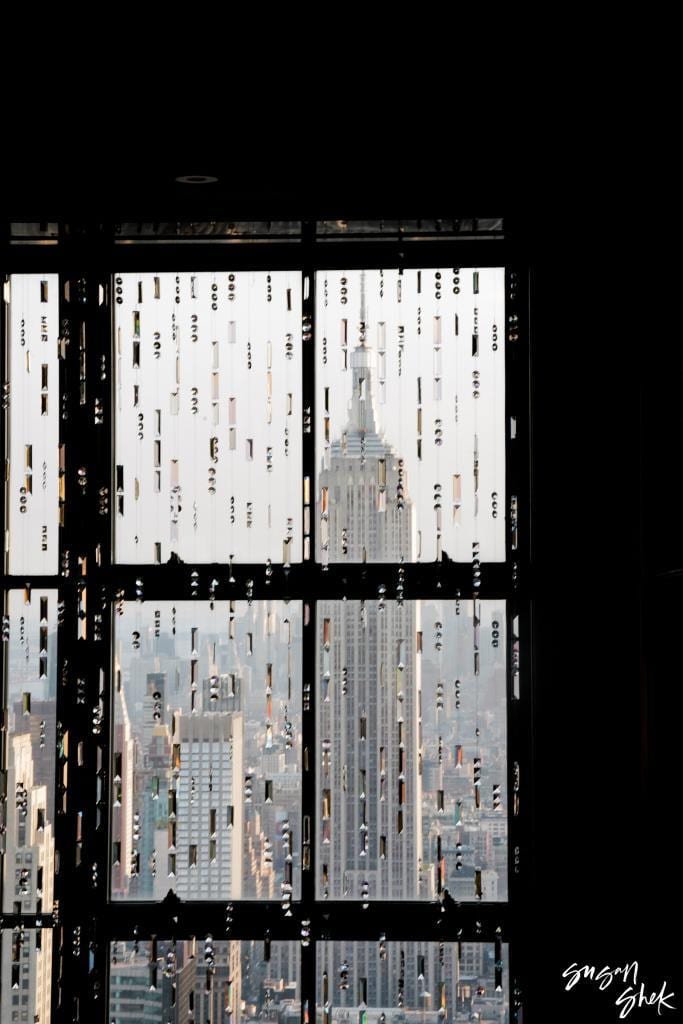 wedding details with empire state building at the rainbow room
