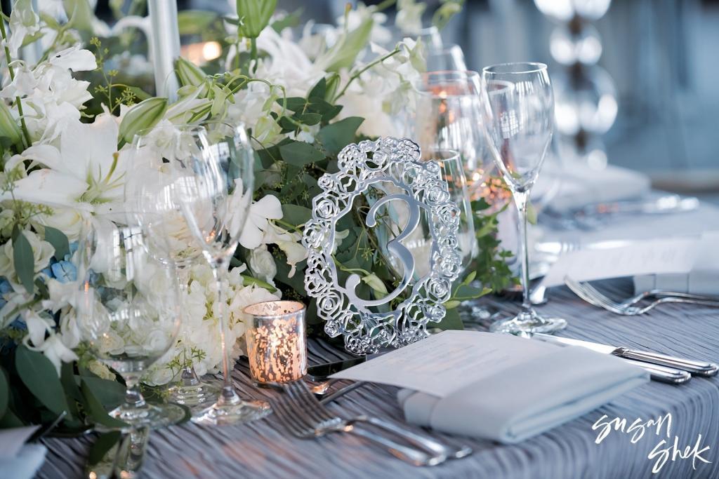 wedding table details at the rainbow room