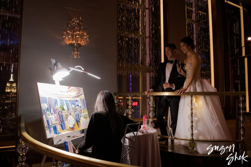 wedding reception live painting at the rainbow room