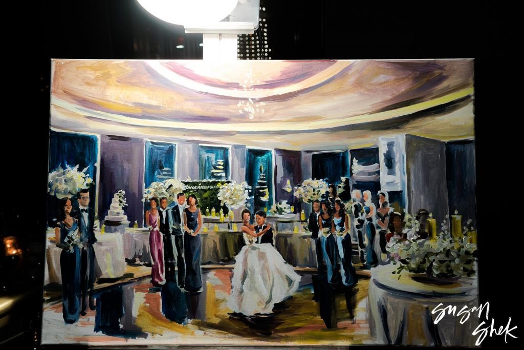 wedding reception painting at the rainbow room