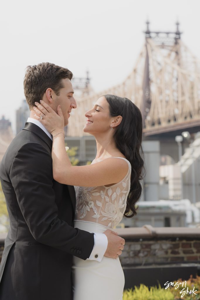 couple with the view at the foundry LIC