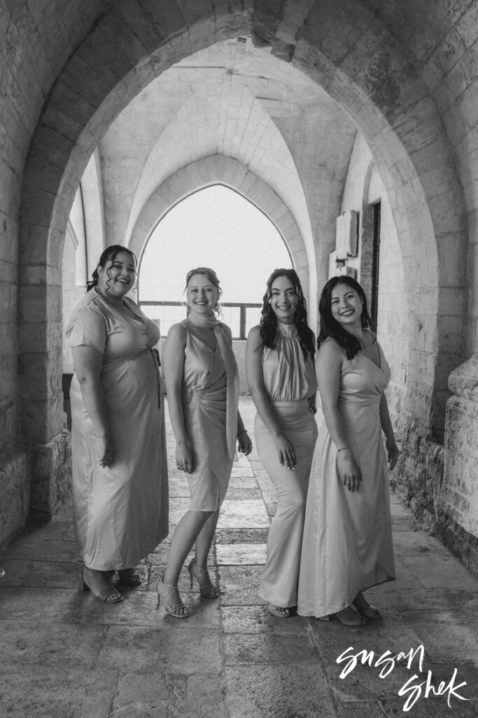 Bridesmaids Trani Cathedral Wedding in Puglia Italy