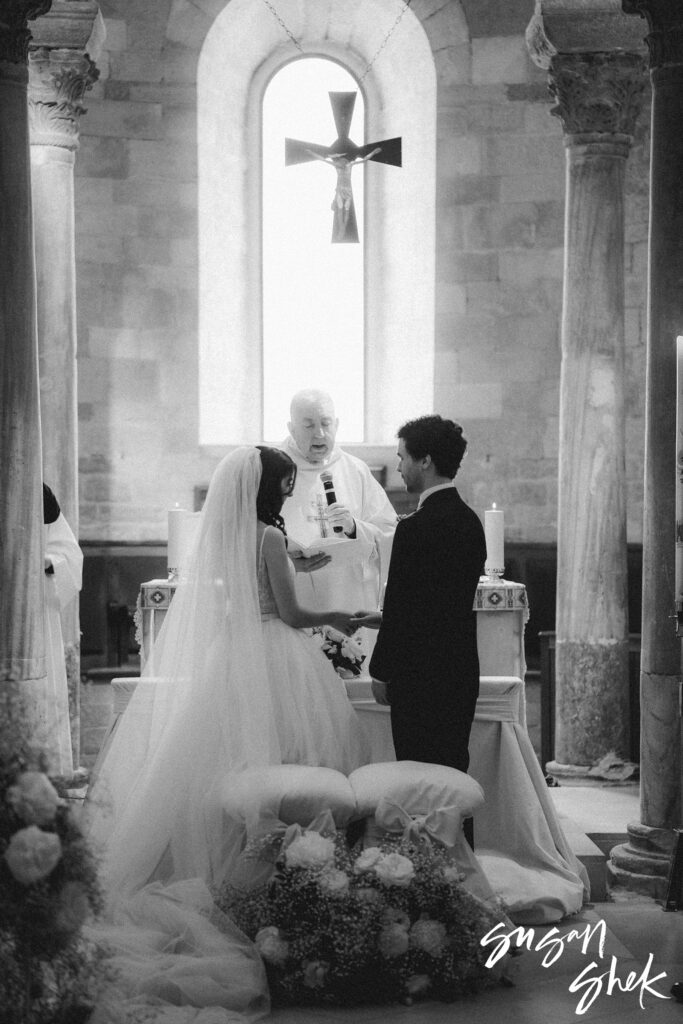 wedding ceremony at Trani Cathedral in Puglia Italy