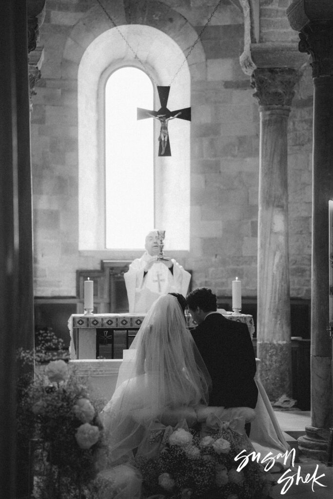 wedding ceremony at Trani Cathedral in Puglia Italy