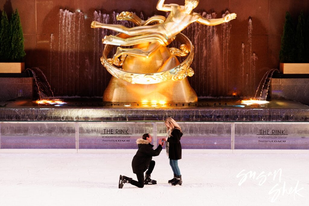 surprise proposal rockefeller ice skating susan shek photography