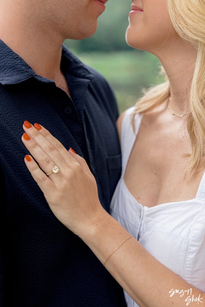 engagement ring during the surprise proposal in central park