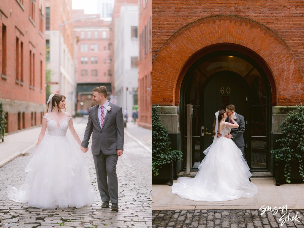 tribeca rooftop wedding first look portraits