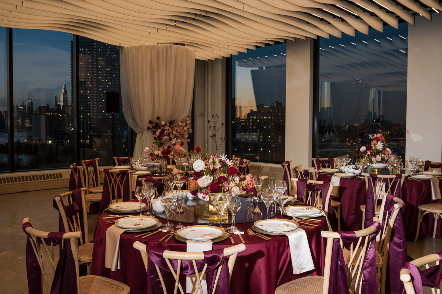 wide view of the ceremony space at vesper NYC